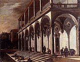 Villa Canvas Paintings - View Of The Villa Poggioreale, Naples